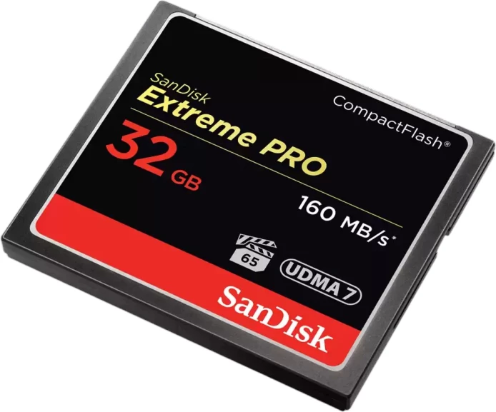 Kartë memorie CompactFlash SanDisk Extreme PRO SDCFXPS-032G-X46 32GB UDMA 7 VPG-65 160MB/s, e zezë/kuqe