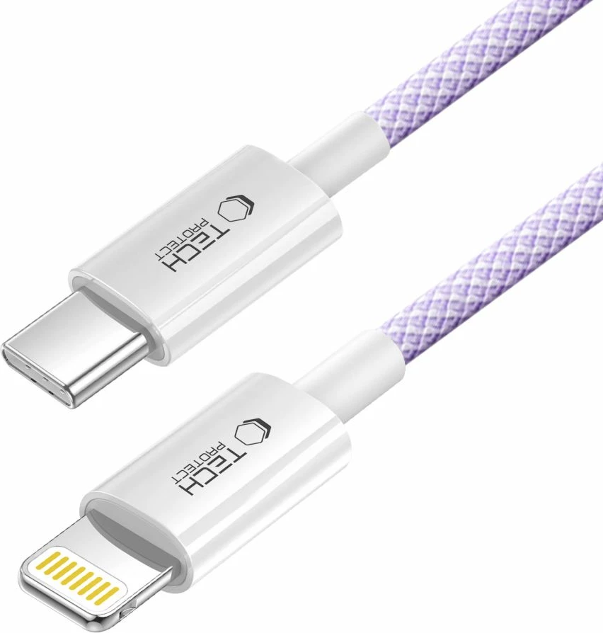 Kabllo karikimi Tech-Protect Ultraboost Lite, USB-C në Lightning, 2m, Violet