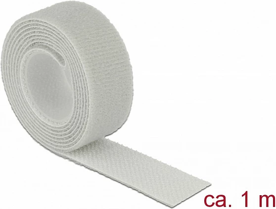 Shirit lidhës kabllosh me Velcro DeLOCK 18278, 20 mm, 1 m, gri