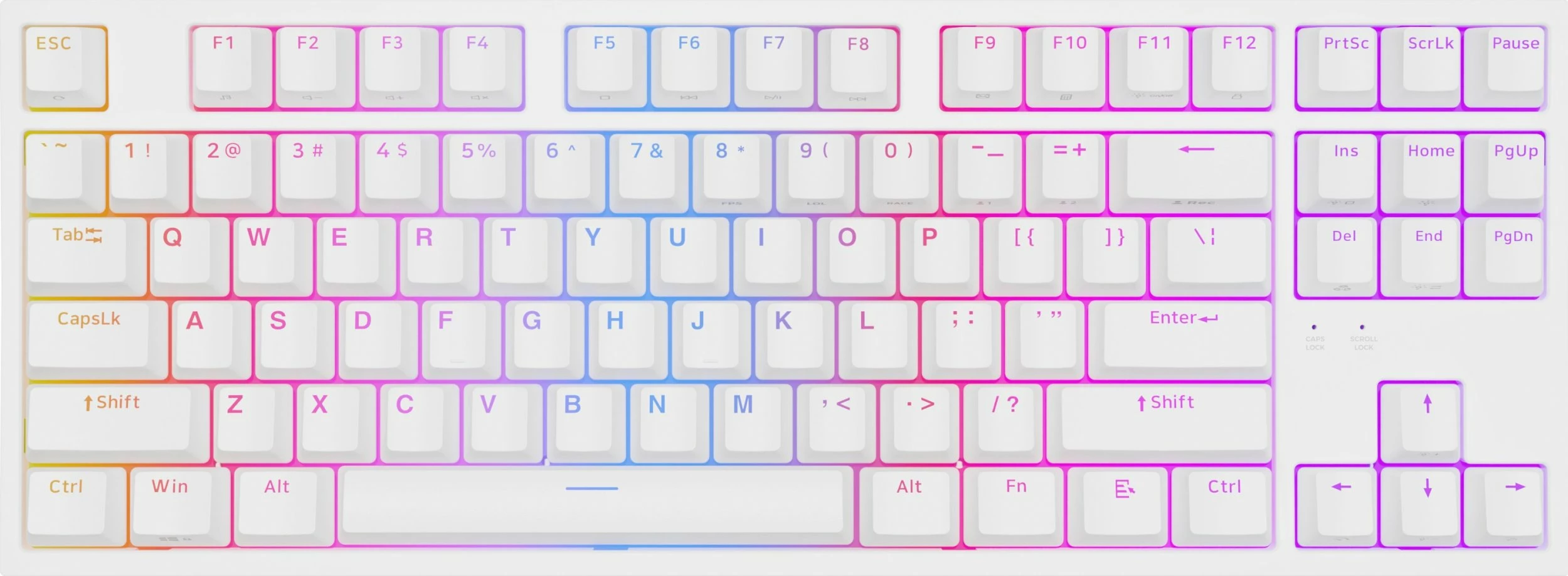 Tastierë mekanike GENESIS Thor 404 TKL NKG-2070, Gateron Yellow Pro, Hot-Swap, RGB, US layout, e bardhë