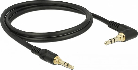 Kabllo audio DeLOCK 85566, AUX 3.5mm jack mashkull-mashkull, 1 m, e zezë