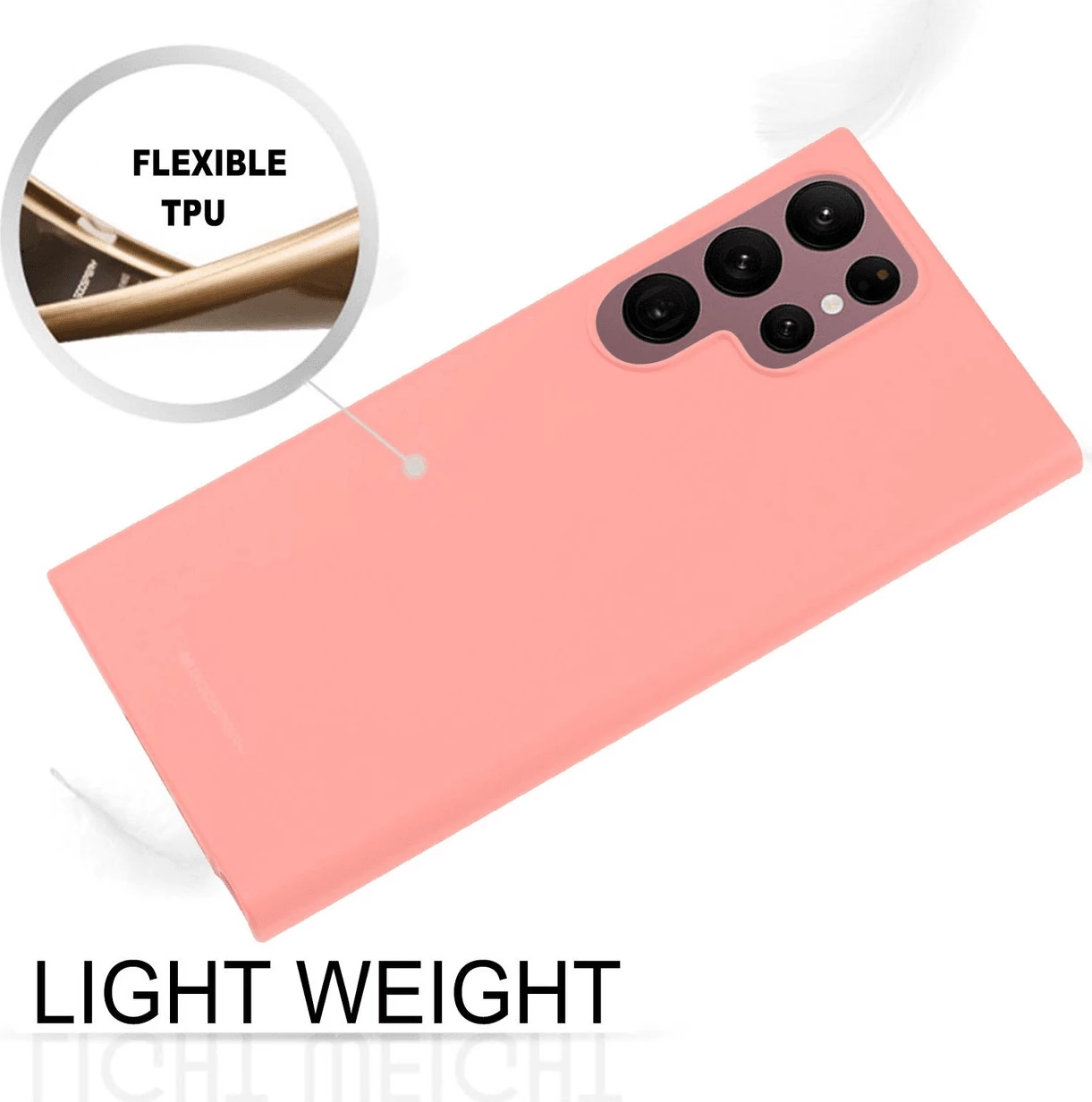 Mbështjellës silikoni Goospery Soft Feeling për Samsung Galaxy S23 Ultra 5G, rozë