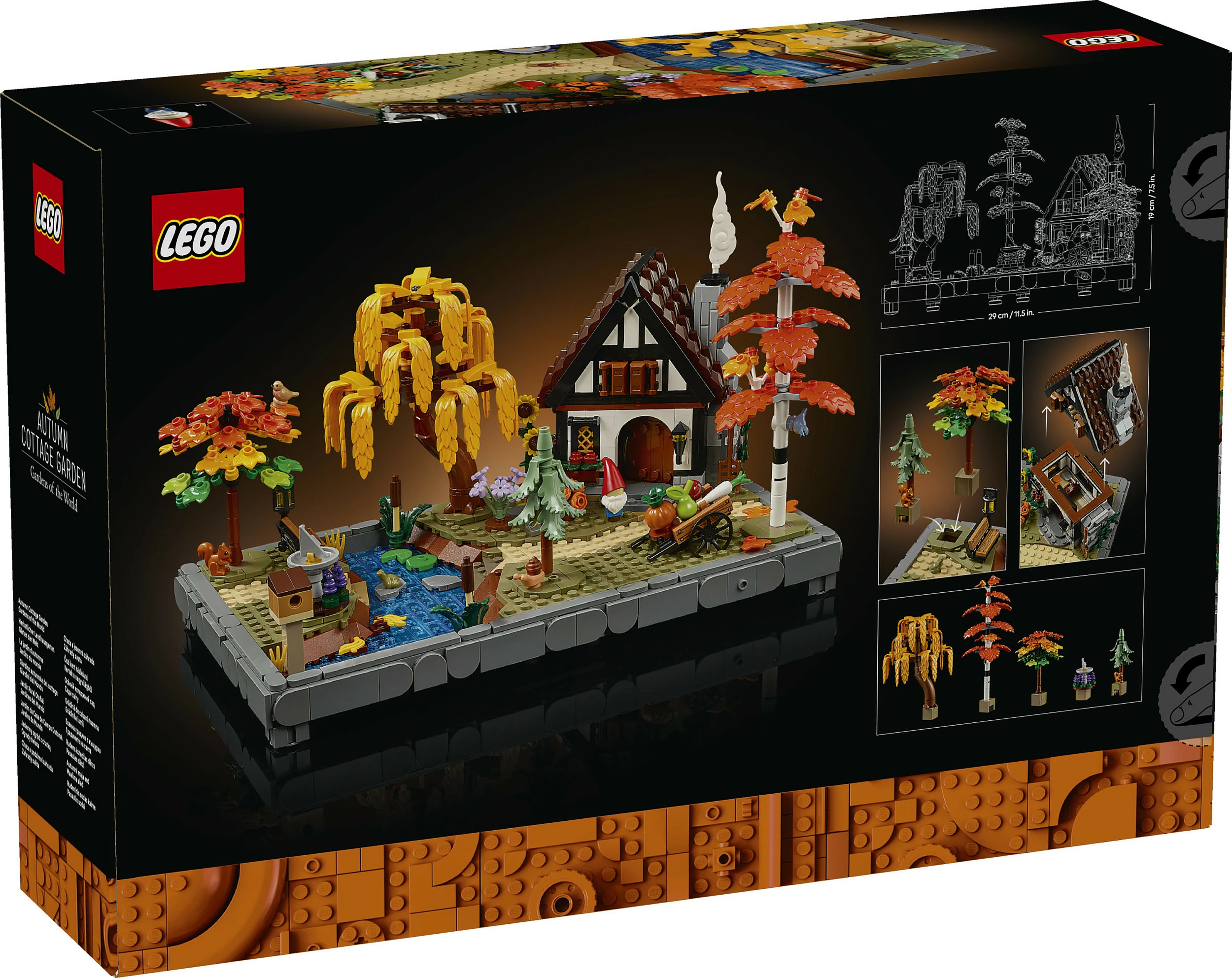 Set ndërtimi LEGO Icons Autumn Cottage Garden 11372, 1102 copë, 18+, multikolor