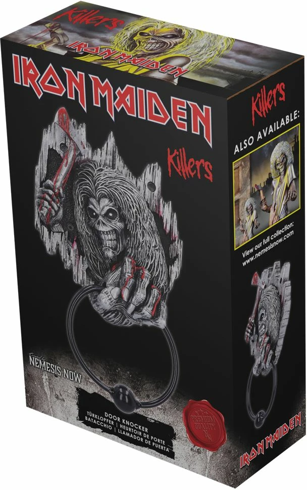 Trokitëse dere NEMESIS NOW Iron Maiden Killers, rezinë, e pikturuar me dorë, 21.5 cm, gri/e zezë