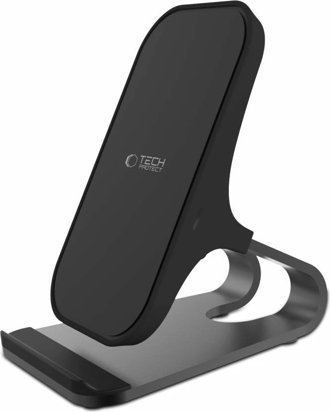 Karikues wireless Tech-Protect QI15W-S1, 15W, me qëndrim, i zi