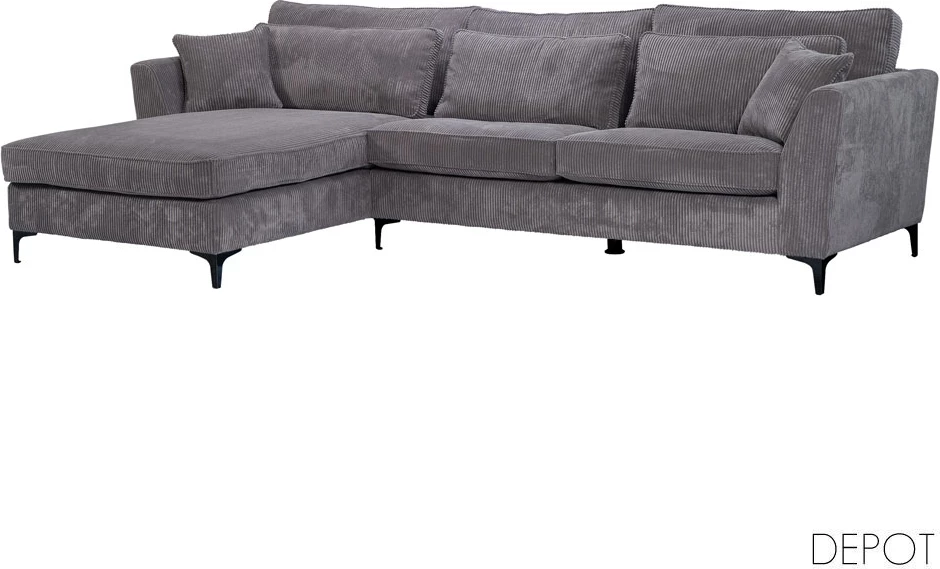 Kënd divani FOREVER, kënd majtas, kadife gri, 316x185x92