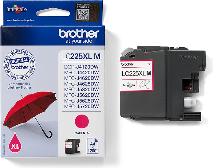 Kasetë ngjyrash Brother LC225XLM, Magenta, 1200 faqe