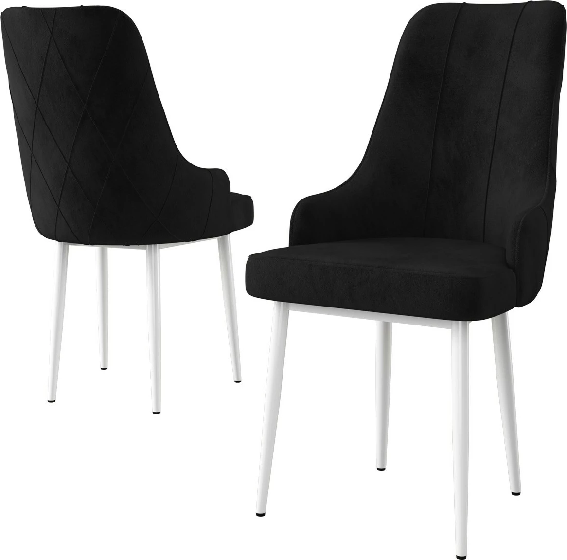 Set karrigesh (2 copë) Hanah Home, Trex, e zezë dhe e bardhë