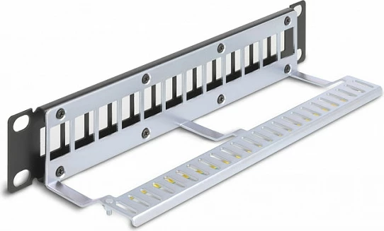 Patch panel DeLOCK 10" Keystone, 12 porta, 1U, i zi