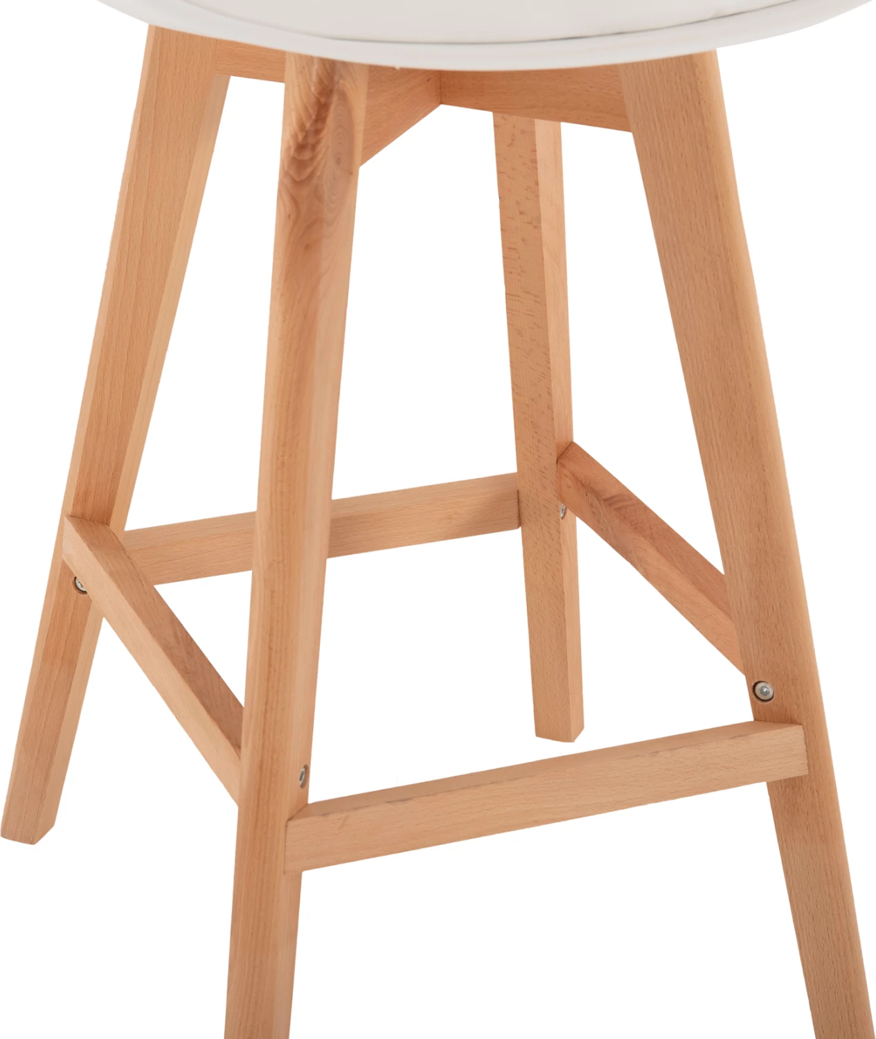 Karrige për bar VEGAS FH8000.21, lartësi mesatare, polipropilenë e bardhë, dru ahu natyral, 47x58x103H cm, set prej 4 copash