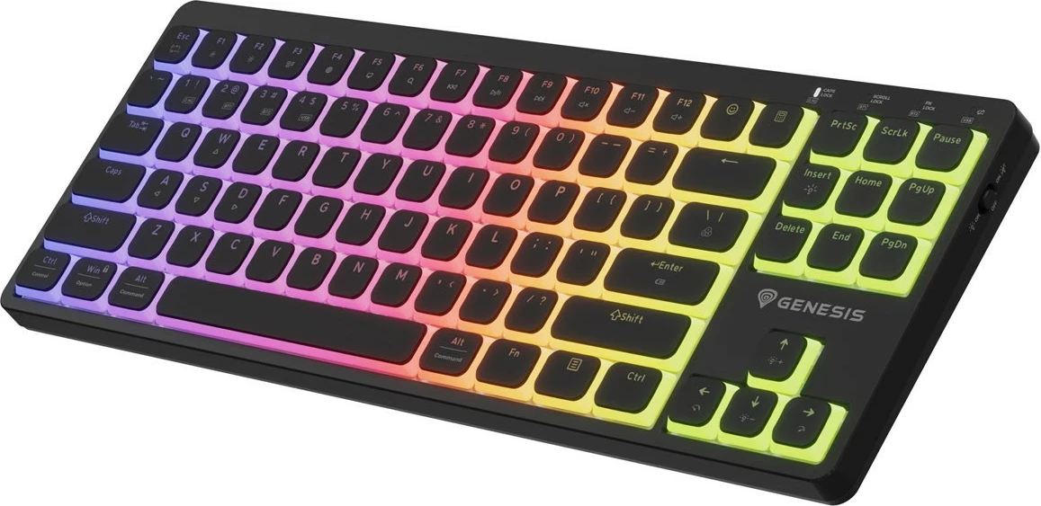 Tastierë gaming Genesis Thor 430 TKL, mekanike low-profile, Hot-Swap, RGB, pa kabllo, Outemu Silent Pink, e zezë