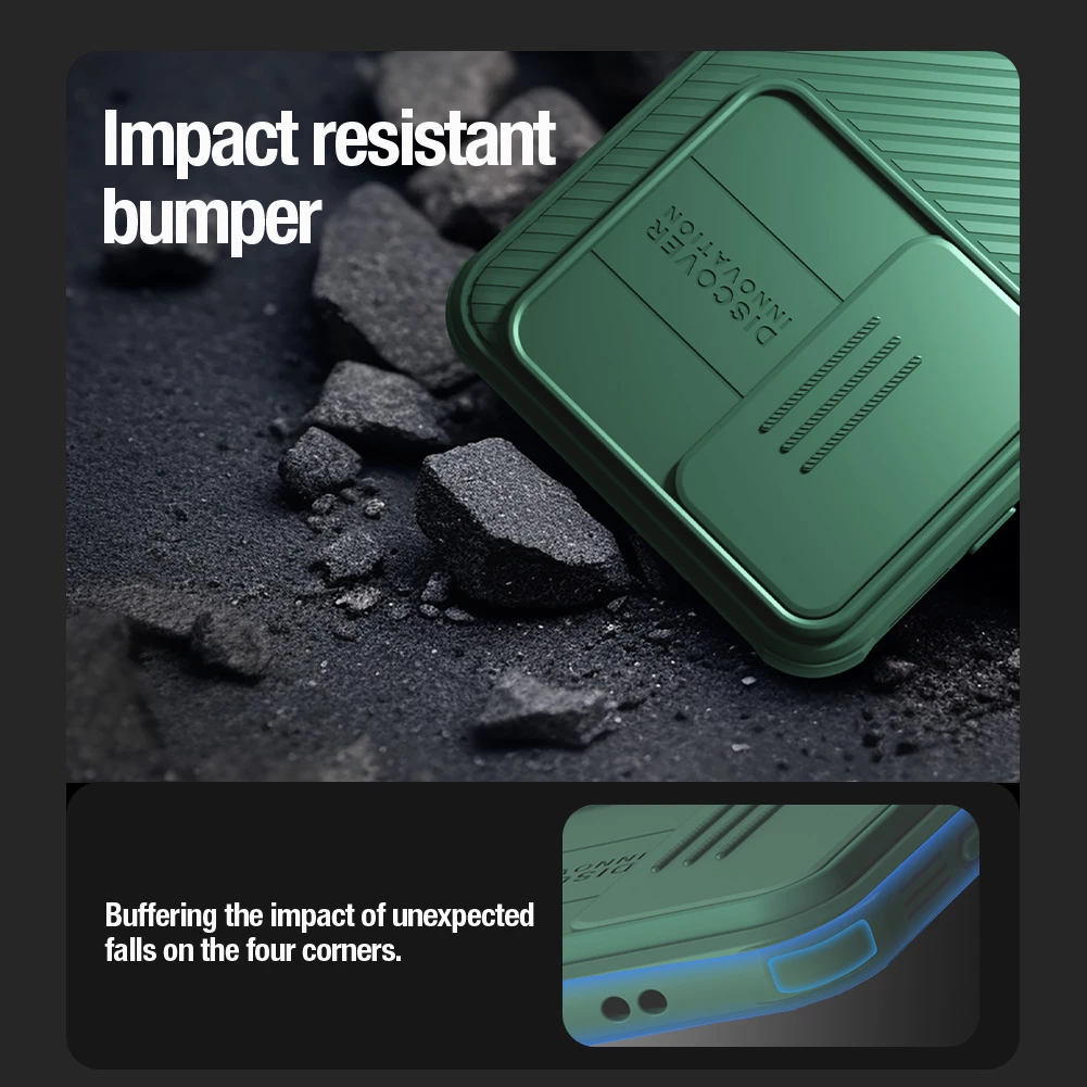 Mbështjellës Nillkin CamShield Pro për Samsung Galaxy S24+, i gjelbër