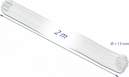 Mbështjellës rrjetë për kabllo DeLOCK, 2 m, Ø13 mm, vetë-mbyllës, poliester, i bardhë