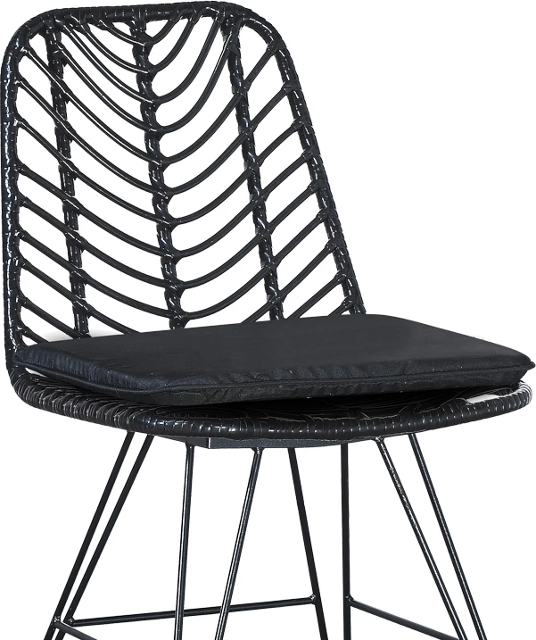 Set tavoline me 6 karrige Naoki-Kliton II, alumin anthracite, ratan PE, ngjyrë e zezë, 150x80x74cm