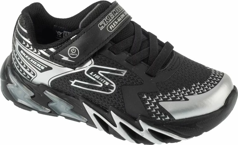 Atlete fëmijësh Skechers S-Lights Flex-Glow Bolt 400138L-BKSL, të zeza