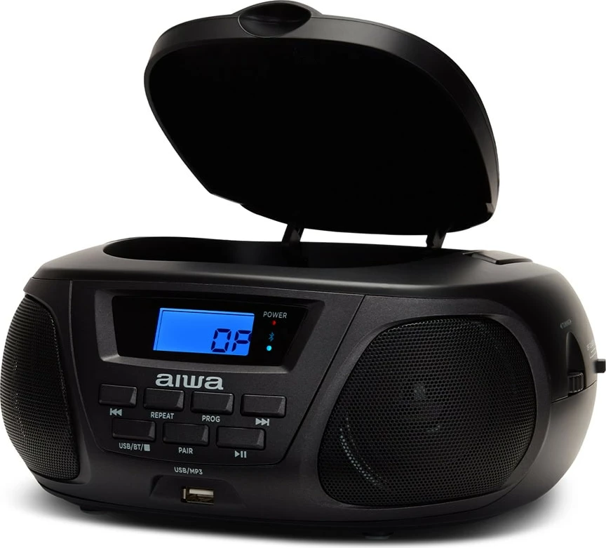 Radio Boombox Portativ me Bluetooth, CD dhe MP3 AIWA BBTU-300BKMKII (Zezë)