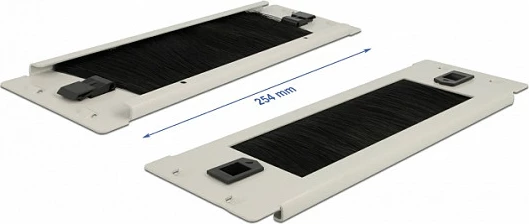 Panel menaxhimi kabllove DeLOCK 10" 2U, brush strip, tool-free, metal, zi/gri