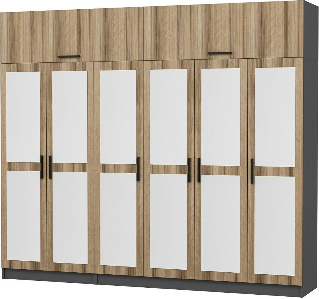 Dollap Skye Decor, ngjyrë arre dhe antracit, 270x255x52cm