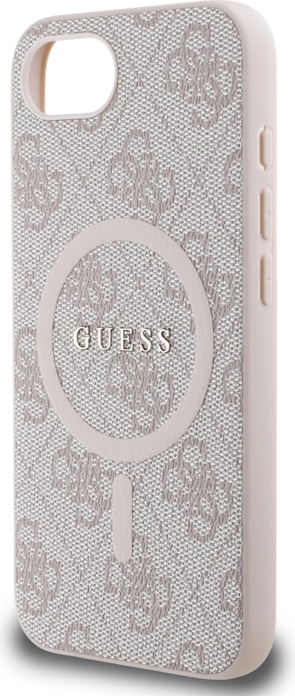 Mbështjellës Guess 4G Ring Classic Logo MagSafe për iPhone 16e, Rozë