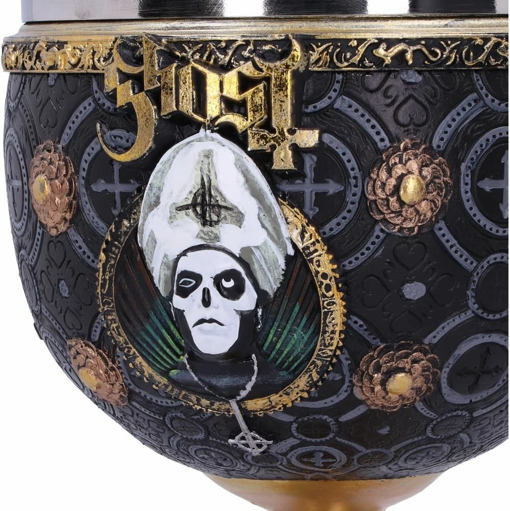 Kelih koleksionues NEMESIS NOW Ghost Meliora, resinë me insert çelik inox, i pikturuar me dorë, gold