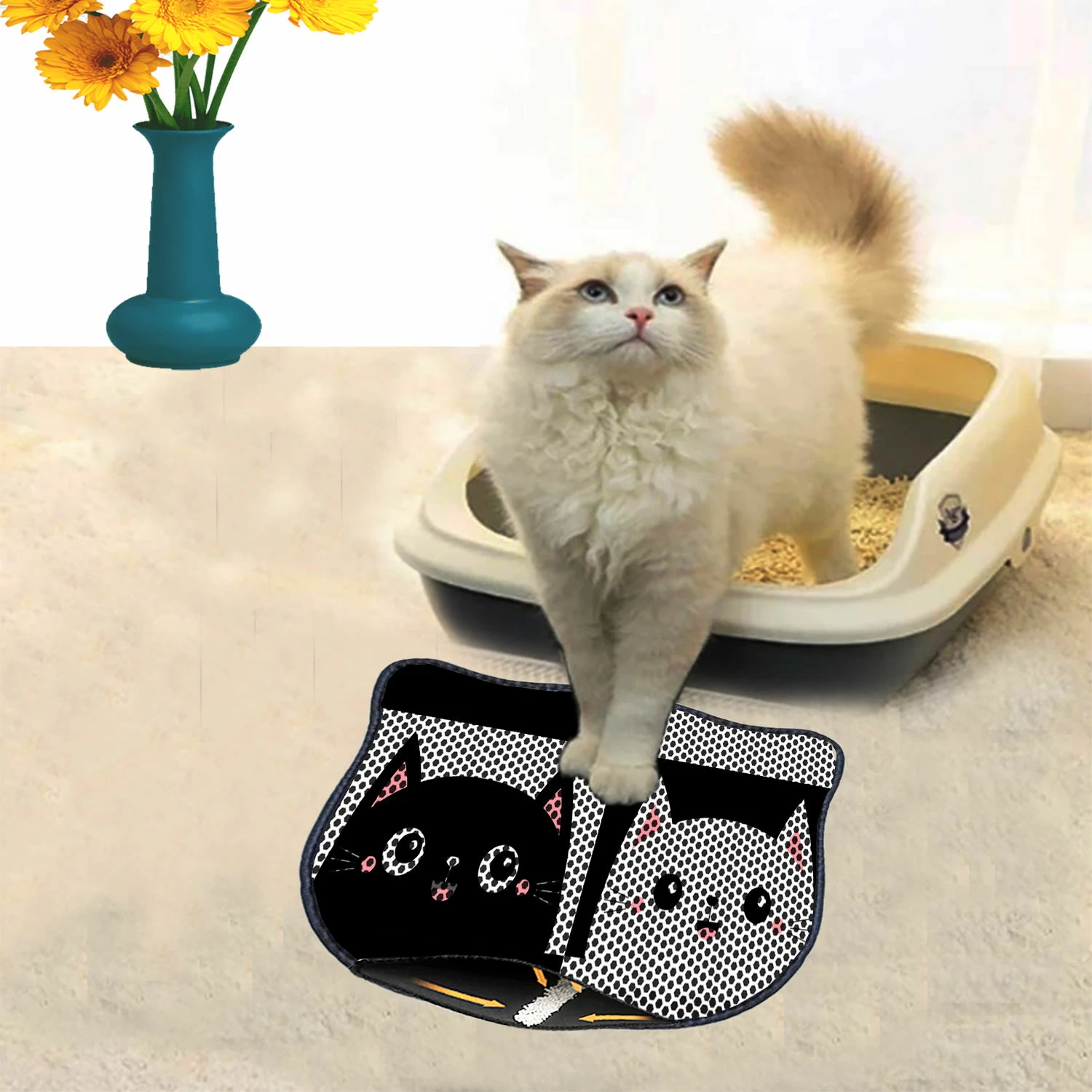 Tapet për rërë mace, shumëngjyrësh, Paws & Whiskers, Kdkafa0051, 40x50cm
