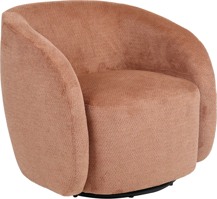 Fotel Barrelo rrotullues, stof rozë i zbehtë, 77x72x69cm