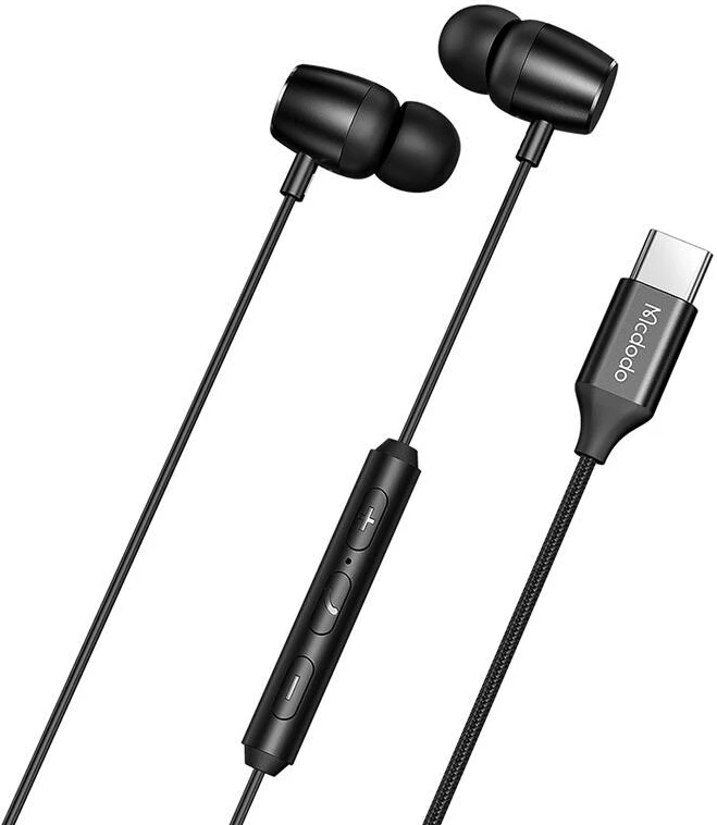 Kufje Mcdodo HP-1050 in-ear me kabllo, USB-C, të zeza