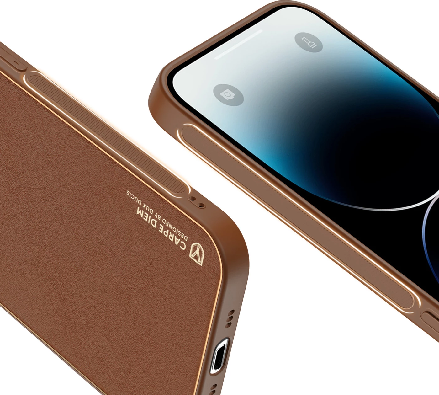 Mbështjellës Dux Ducis Yolo për iPhone 14 Pro, Kafe