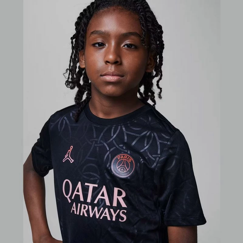 Fanellë për fëmijë Nike Jordan PSG, e zezë