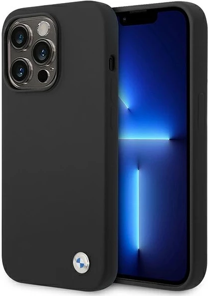 Mbështjellës BMW BMHCP14LSILBK për iPhone 14 Pro 6.1", silikon, i zi