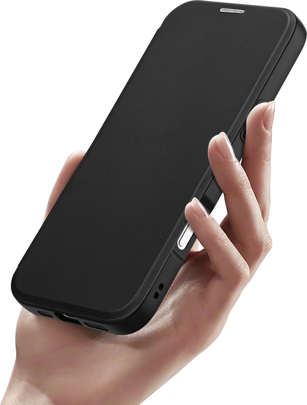 Mbështjellës Dux Ducis Skin X Pro për iPhone 16 Pro, me MagSafe, me kapak, i zi