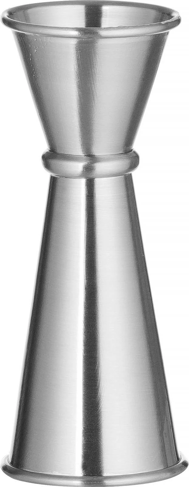 Jigger matës koktejsh, Bar Up, 25/50 ml, çelik inoks, me unazë stabilizuese, H 75 mm, e zezë/argjend