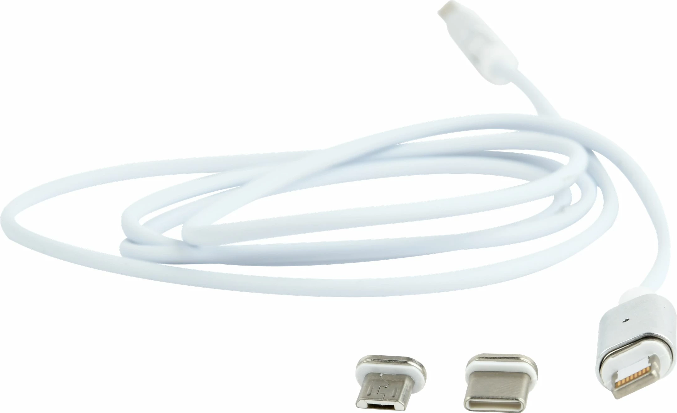 Kabllo magnetik USB 3-në-1 Gembird CC-USB2-AMLM31-1M, 1m, argjendtë