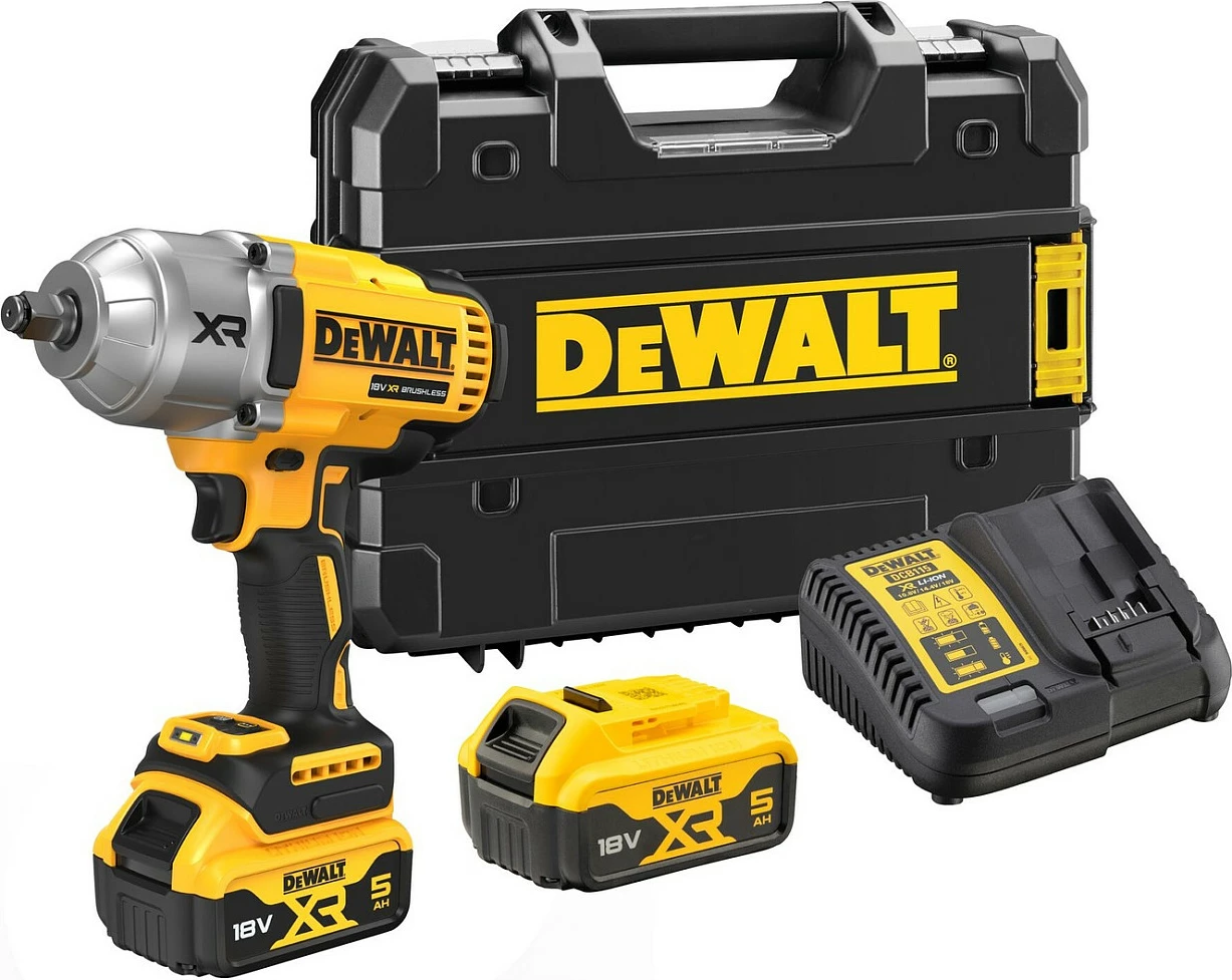 Çelës goditës DeWALT DCF900P2T-QW, brushless, 1/2", 18V, 5Ah, zi/verdhë