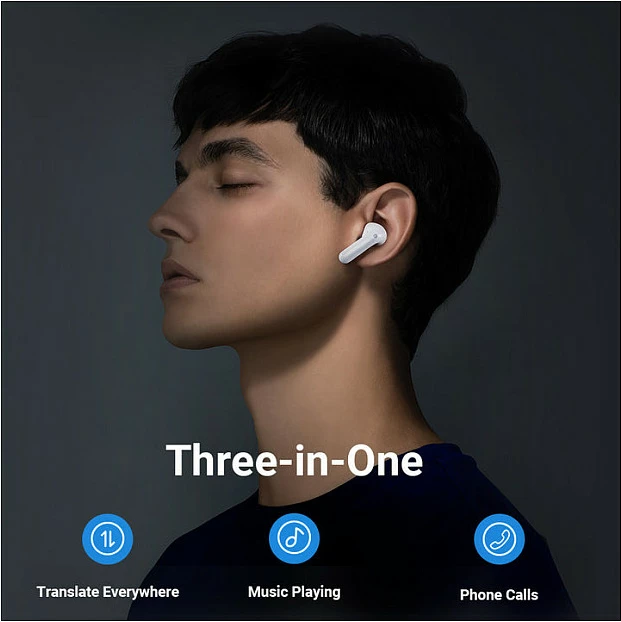 Kufje përkthyese Timekettle M3, Bluetooth 5.2, me kuti karikimi, IPX4, të bardha