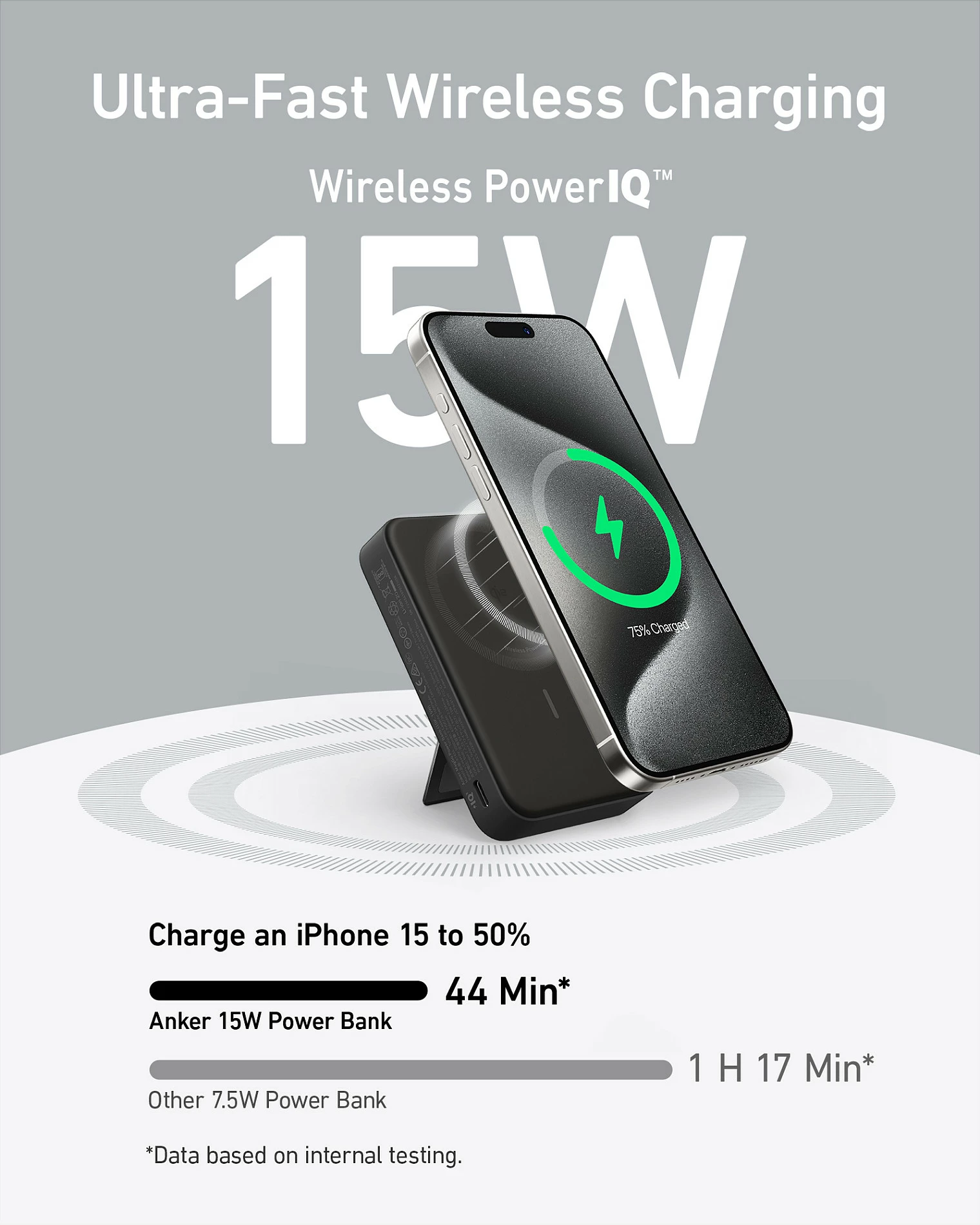 Powerbank Anker 633 MagGo, 10.000 mAh, 15W, e zezë