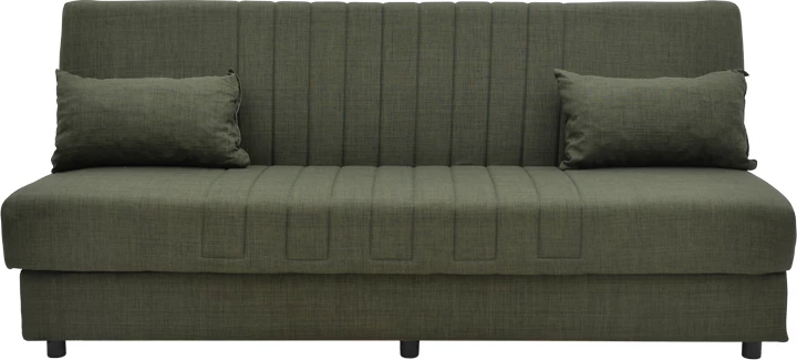 Divan treshe me shtrat, hapësirë ruajtëse,, ngjyrë e gjelbër, 190x75x85cm