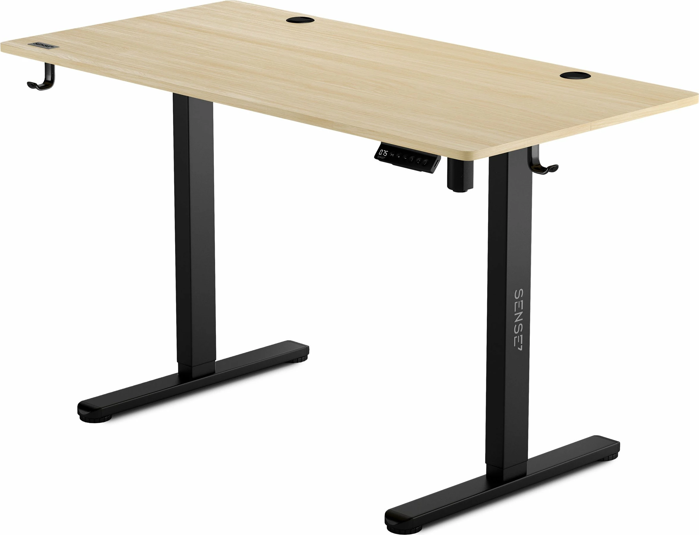 Tavolinë elektrike SENSE7 NOJO, rregullim lartësie 72-118 cm, 120x60 cm, memorie 3 pozicione, ngarkesë max 70 kg, E zezë/Pishë