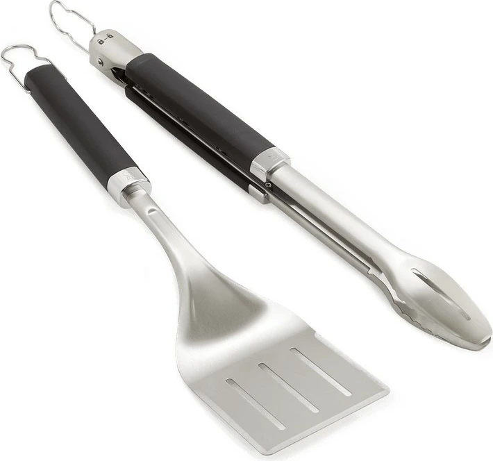 Set aksesorë kuzhine Weber 6763, spatulë dhe pincë, çelik inox