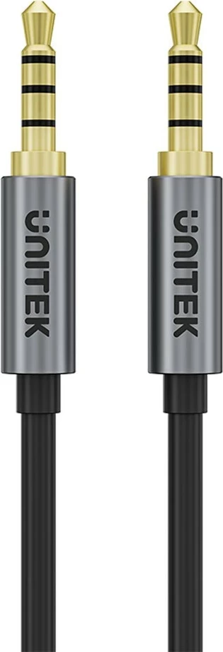 Kabëll AUX Unitek miniJack 3.5mm, mashkull-mashkull, 1m, i zi
