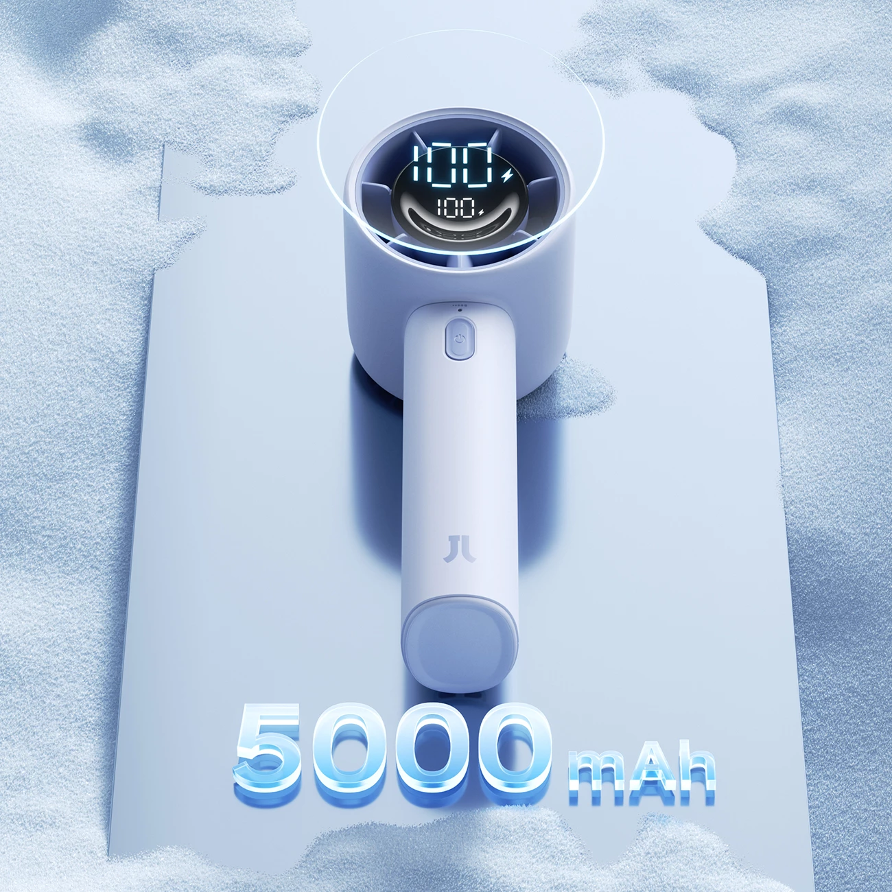 Ventilator dore Jisulife Handheld Fan 10S, bateri 5000mAh, USB-C, 5 nivele, ekran LED, blu