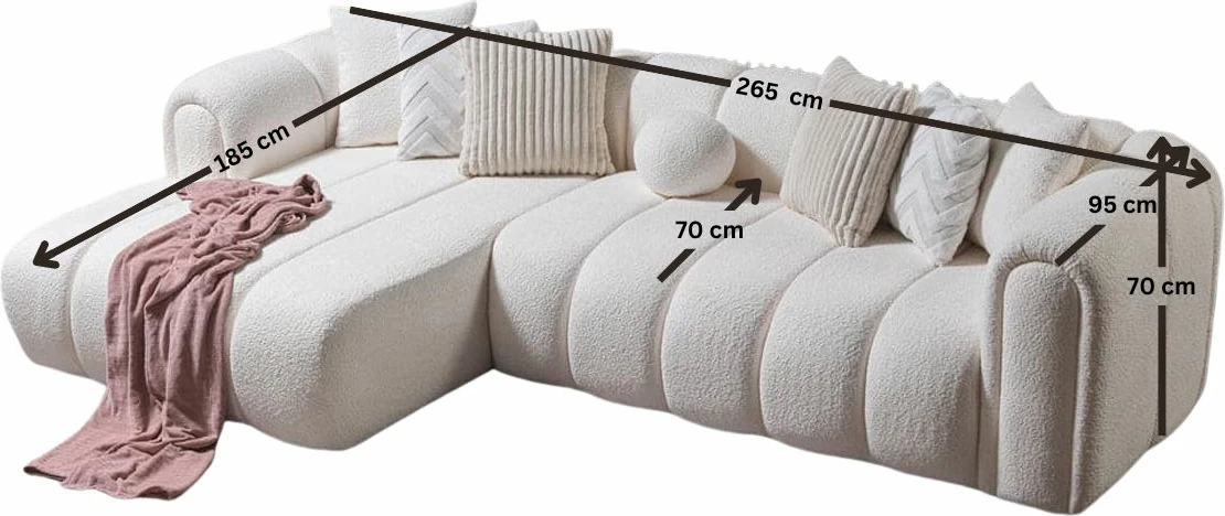 Këndore e bardhë Atelier del Sofa, N-Line, majtas