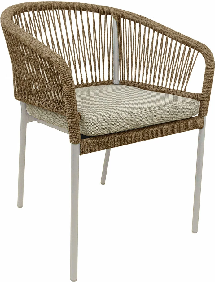 Karrige Tondo, karamel me të bardhë, 62x57x80cm