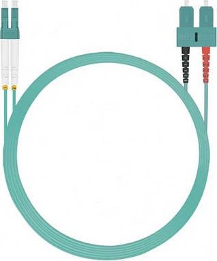 Kabllo fiber optike Helos OM3 LC-SC Duplex 1.5m, aqua