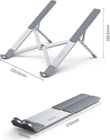 Mbajtëse laptopi UGREEN LP451, e rregullueshme, argjendtë