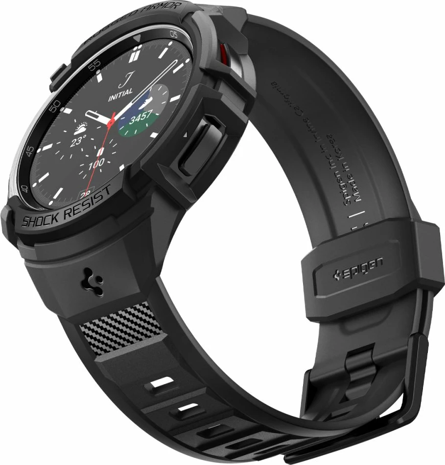 Mbështjellës Spigen Rugged Armor Pro me rrip për Samsung Galaxy Watch 6 Classic 47mm, Zi