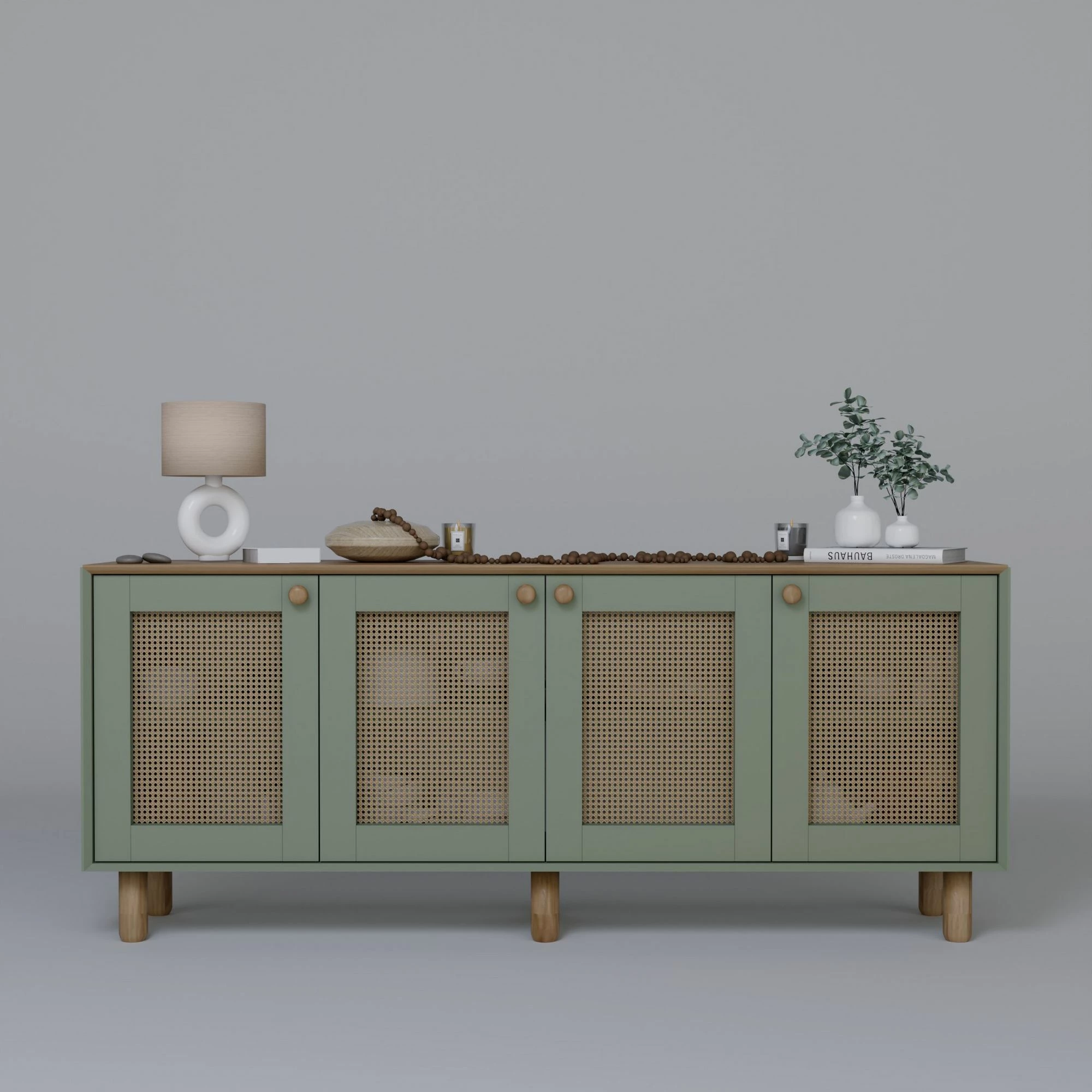 Konsolë bohemiane, ngjyrë e gjelbër, Skye Decor, 180x75x40 cm