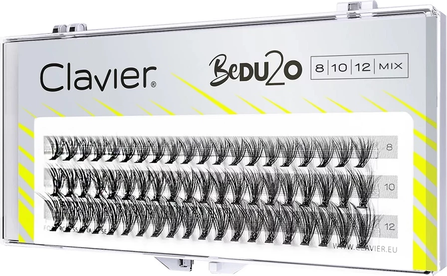 Qerpikë cluster për femra Clavier BeDU2O Double Volume, Mix 8-10-12mm, 60 copë