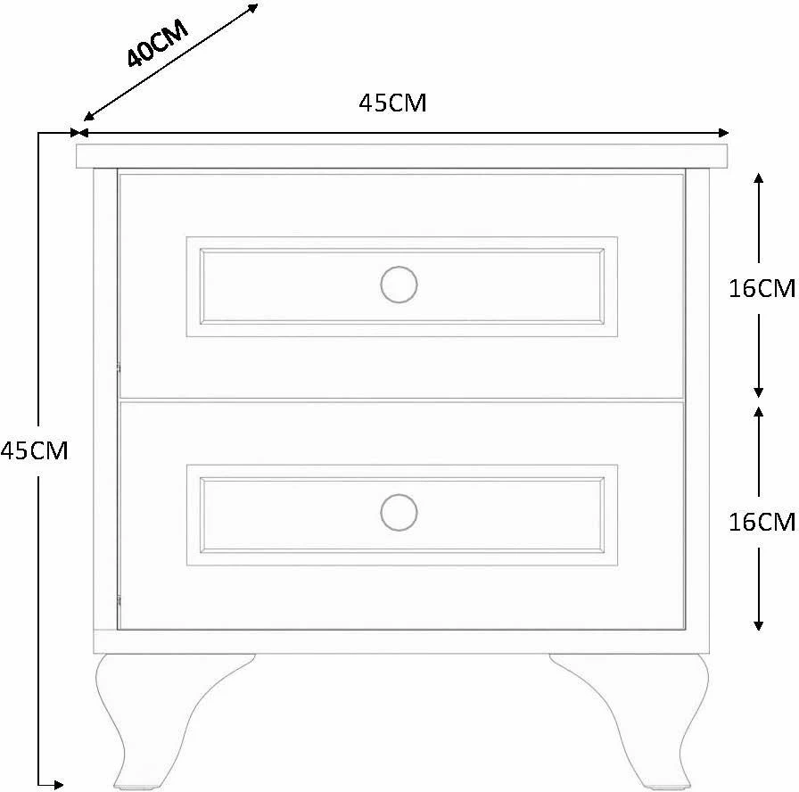 Komodinë nate, Skye Decor, Rb-070, ngjyrë e bardhë mat