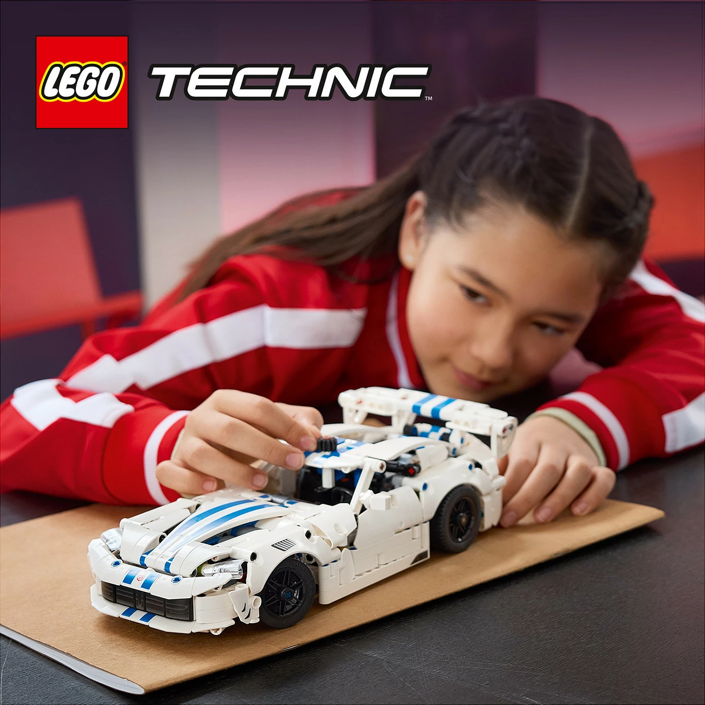 Set LEGO Technic Dodge Viper GTS-R 42234, 805 copë, 10+, bardhë/kaltër